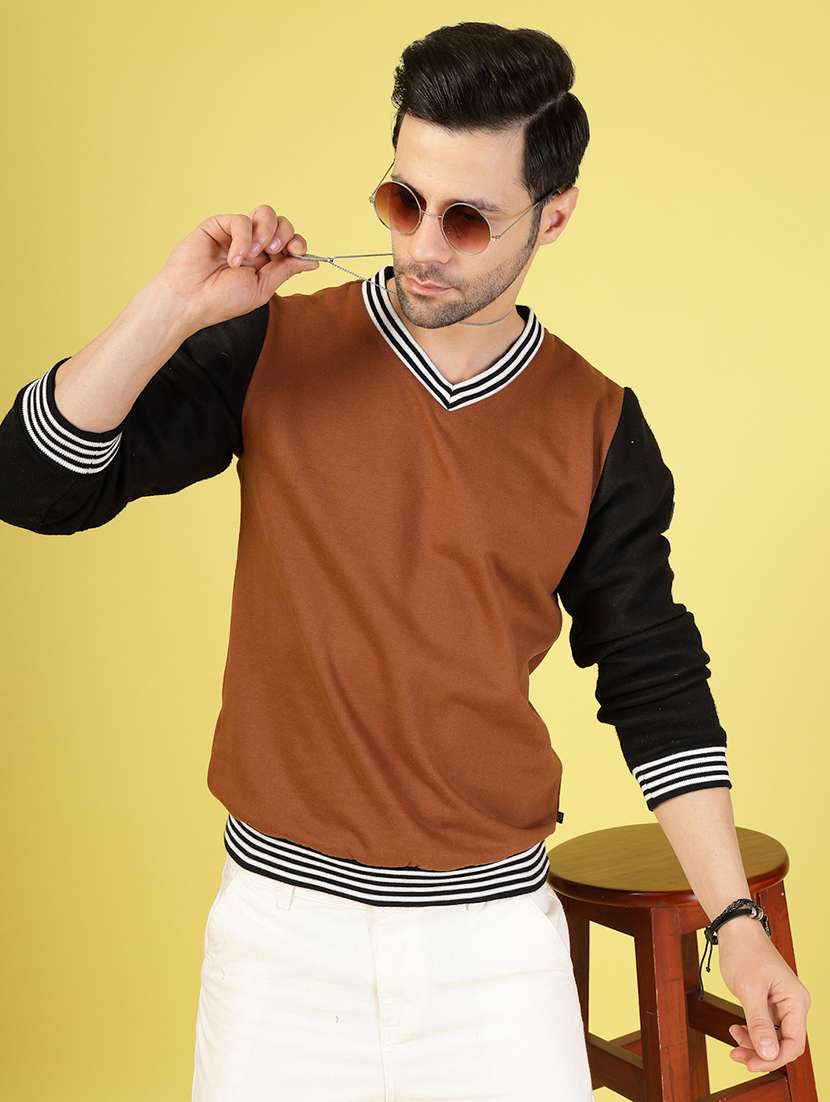 women long sleeves color block sweatshirt - 21703442 -  Zoom Image - 0