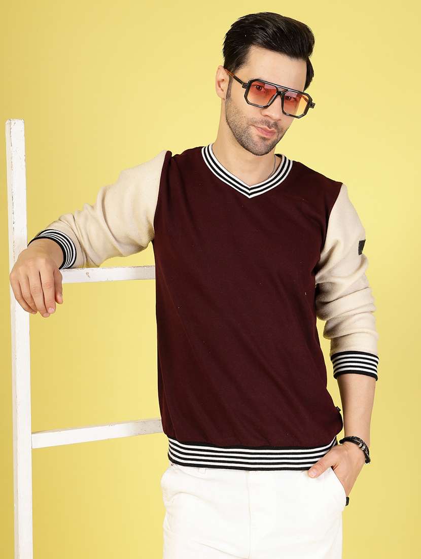 men long sleeves color block sweatshirt - 21703443 - Zoom Image - 0