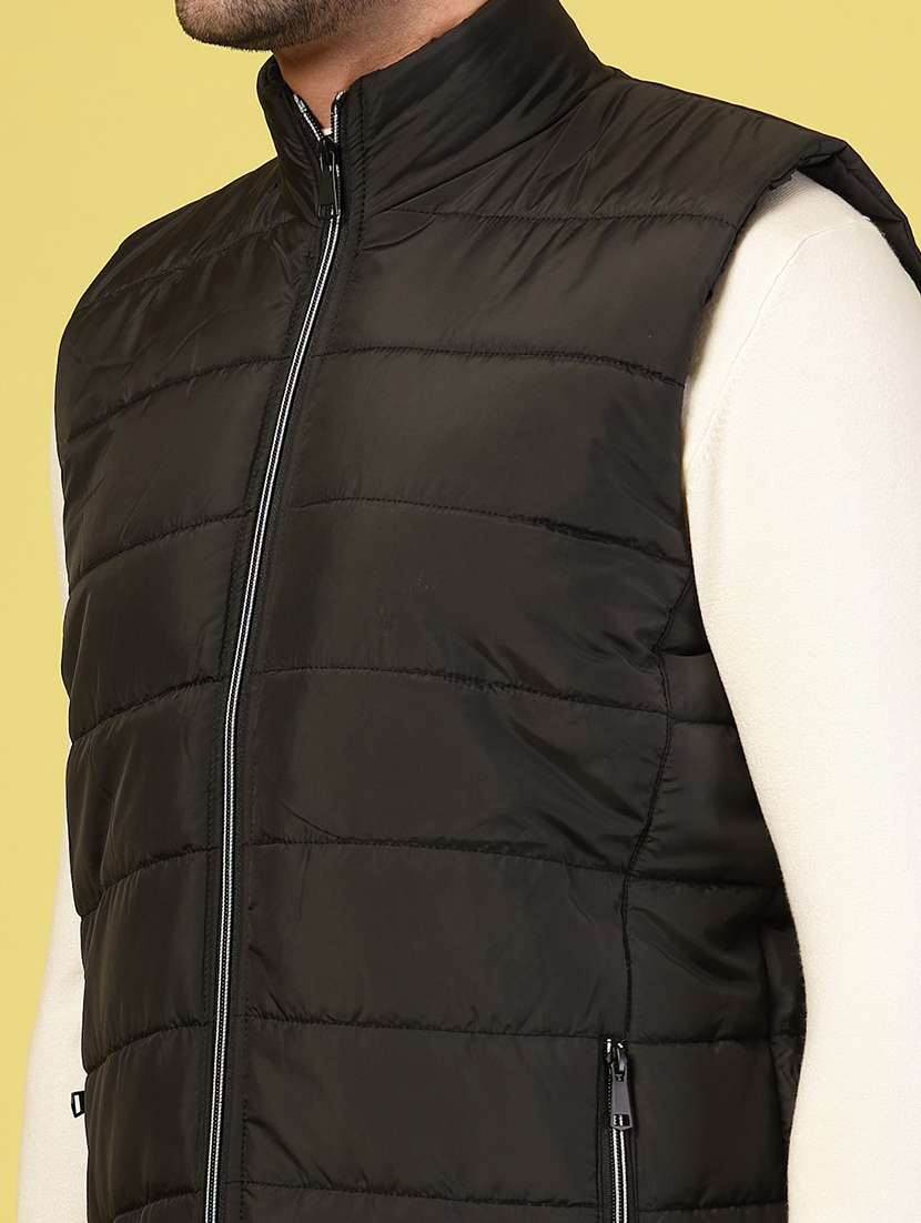 men solid sleeveless puffer jacket - 21703450 -  Standard Image - 5