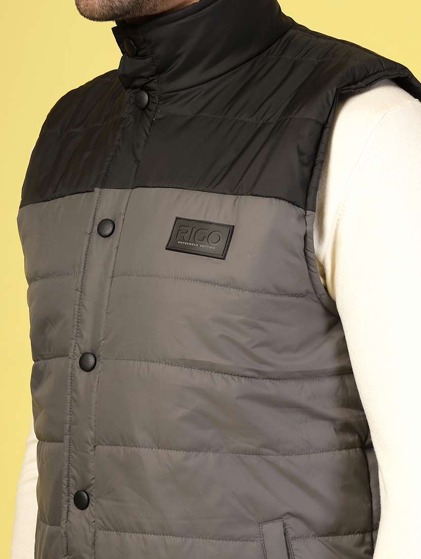 men color block sleeveless puffer jacket - 21703451 -  Standard Image - 5