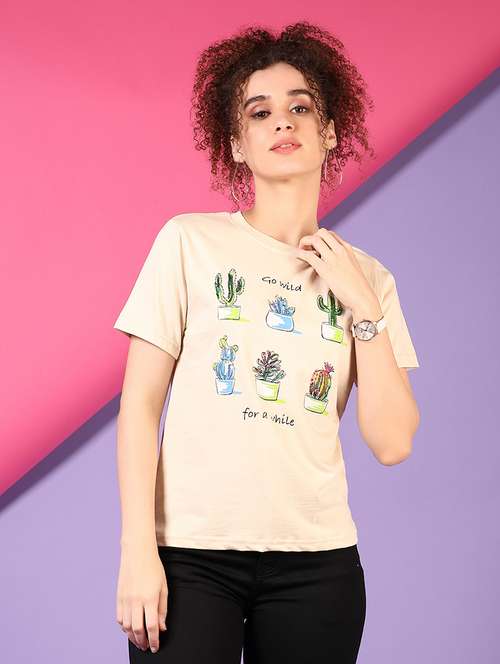 women printed short sleeve t-shirt - 21703552 - Standard Image - 0
