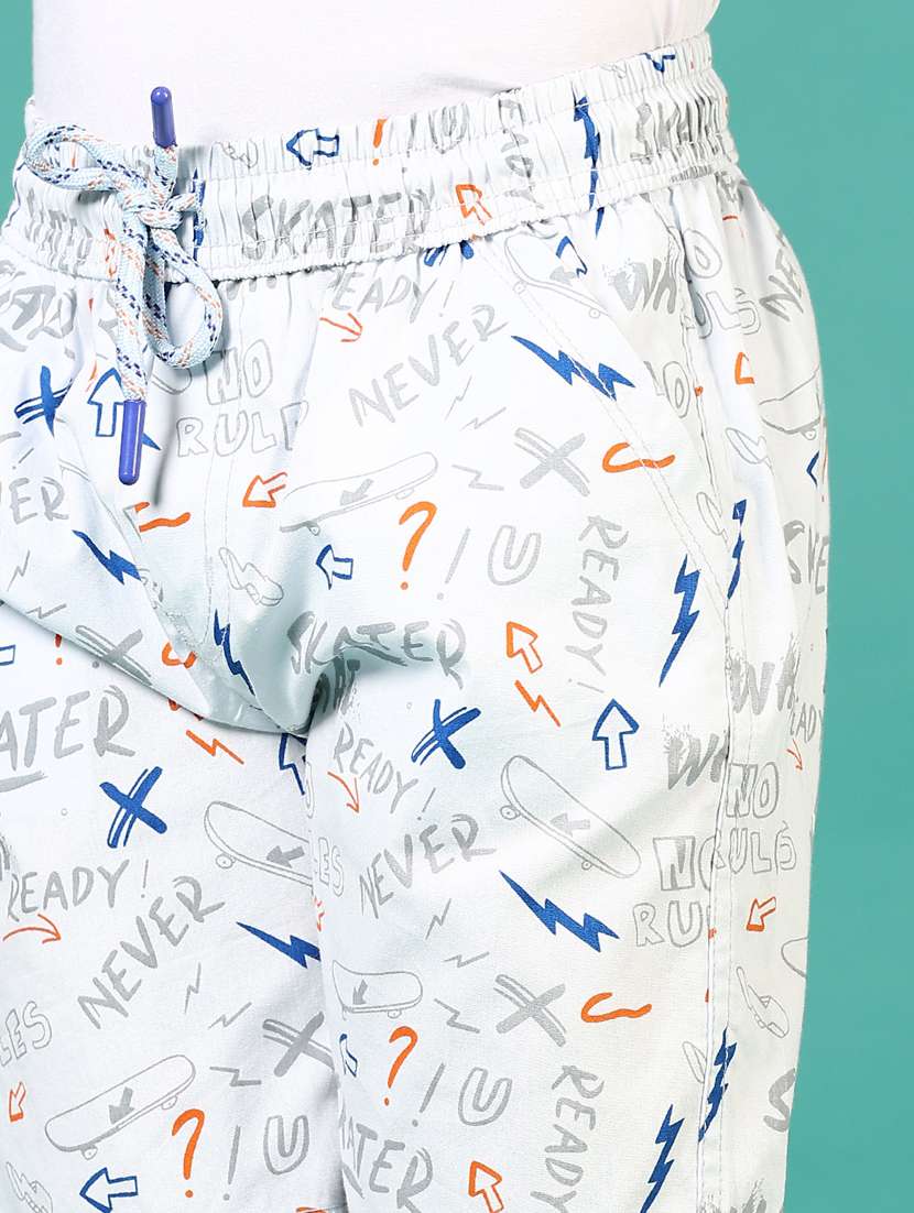boys white printed mid rise shorts - 21703559 - Standard Image - 5