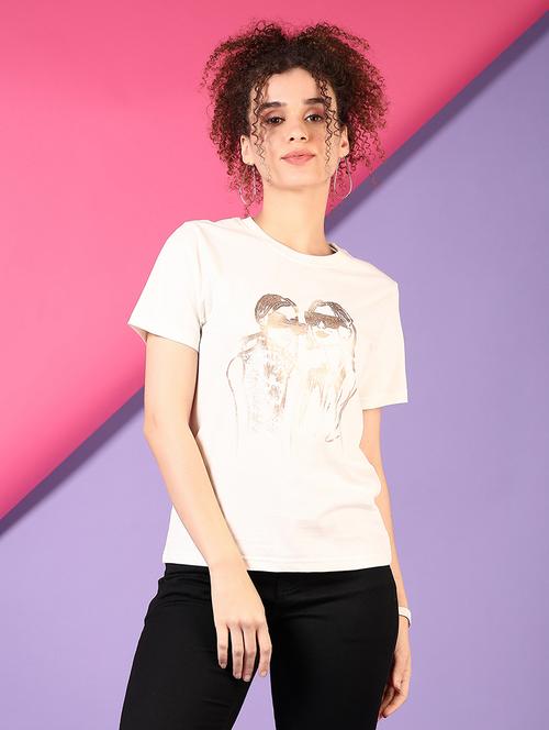 women printed short sleeve t-shirt - 21703570 - Standard Image - 0