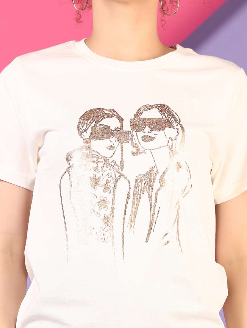 women printed short sleeve t-shirt - 21703570 - Standard Image - 3