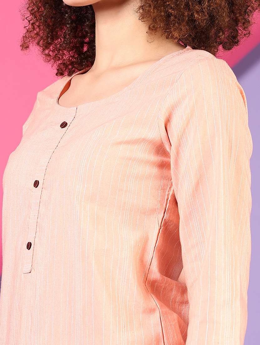 women three quarter sleeve straight kurta - 21703577 -  Standard Image - 5