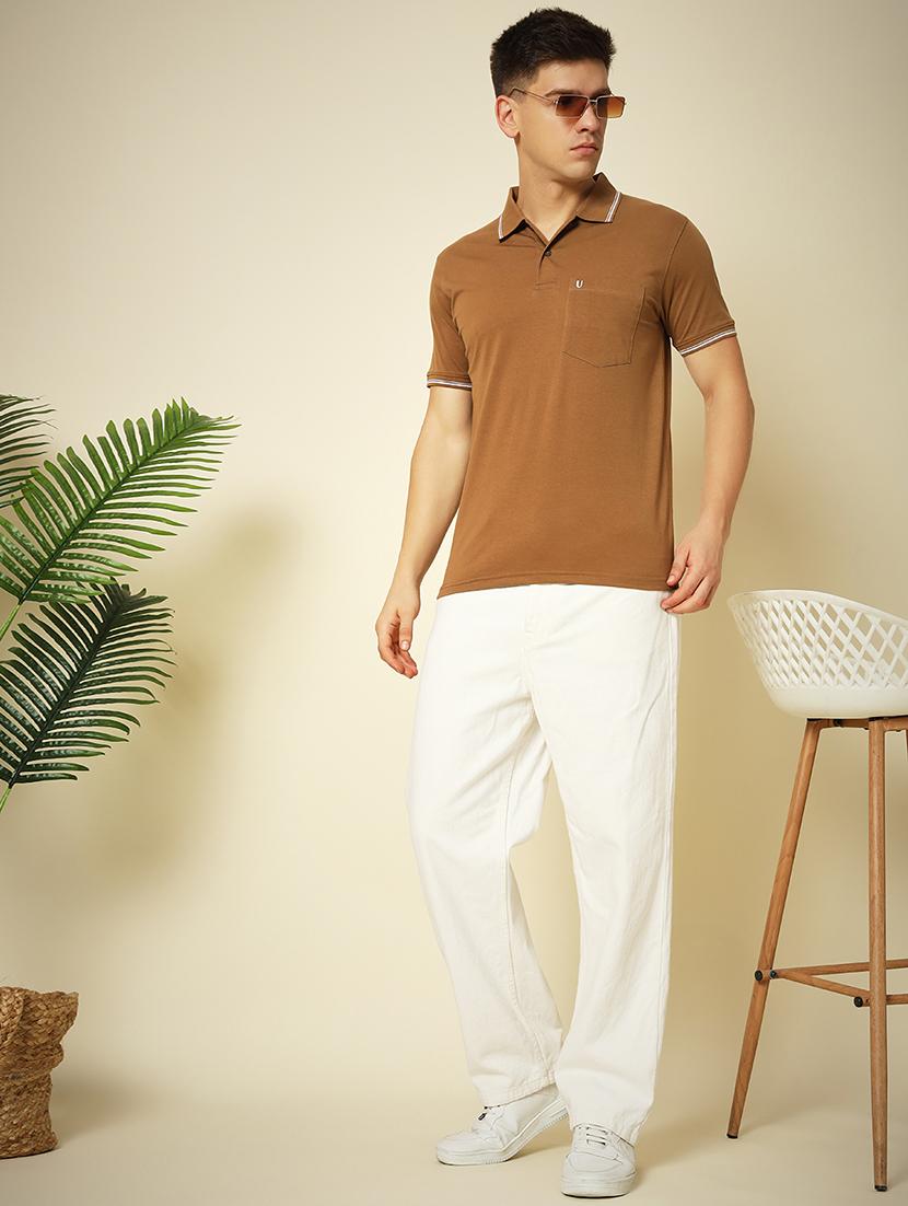 men solid short sleeve polo t-shirt - 21703744 - Standard Image - 3