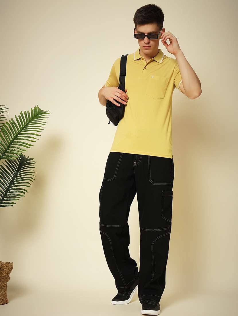 men solid short sleeve polo t-shirt - 21703748 -  Standard Image - 3