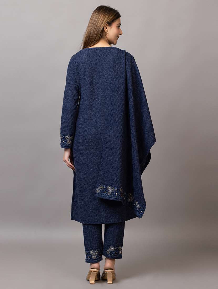 women embroidered round neck suit set - 21703798 -  Standard Image - 5