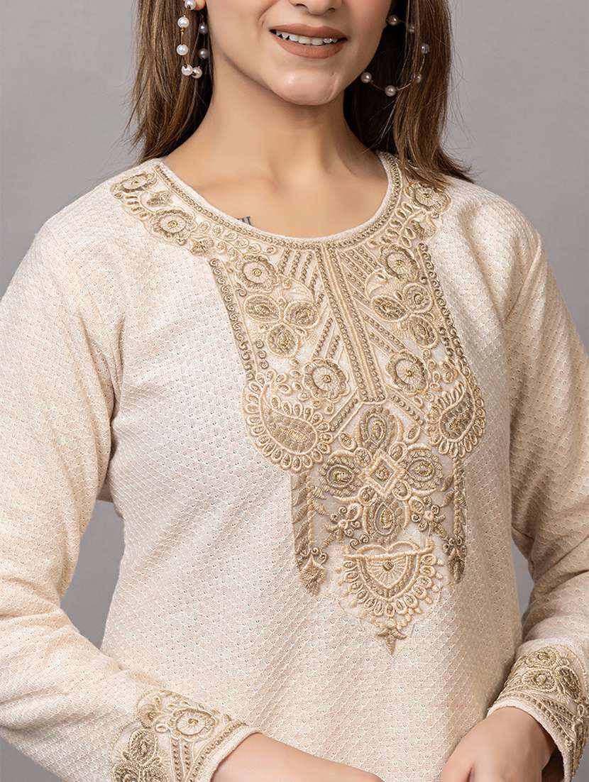 women embroidered round neck suit set - 21703799 -  Standard Image - 5