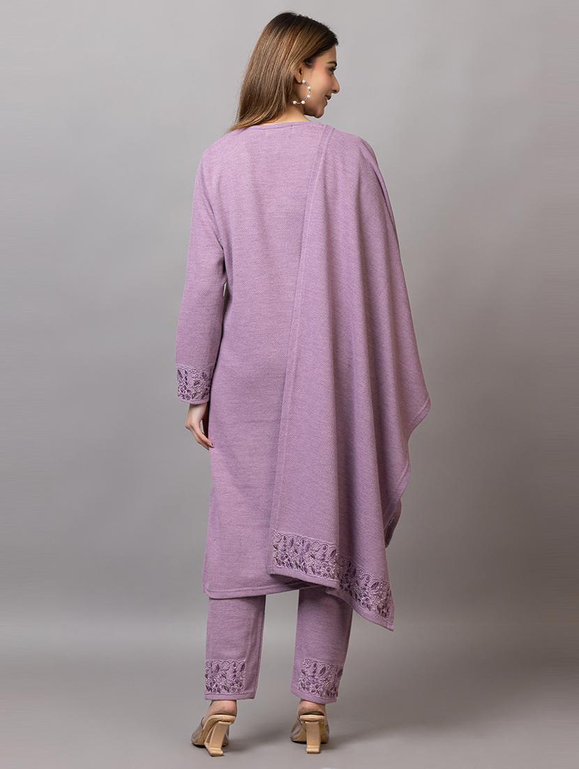women embroidered round neck suit set - 21703803 - Standard Image - 5