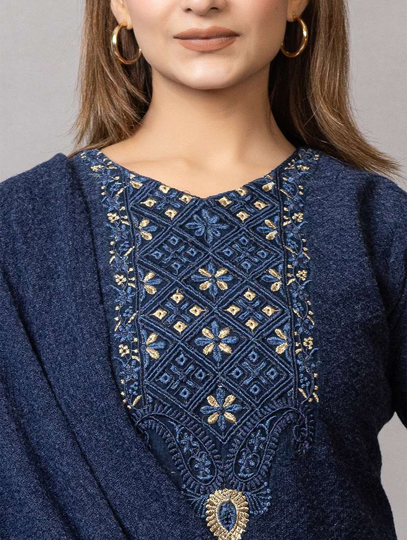 women embroidered v neck suit set - 21703807 -  Standard Image - 5