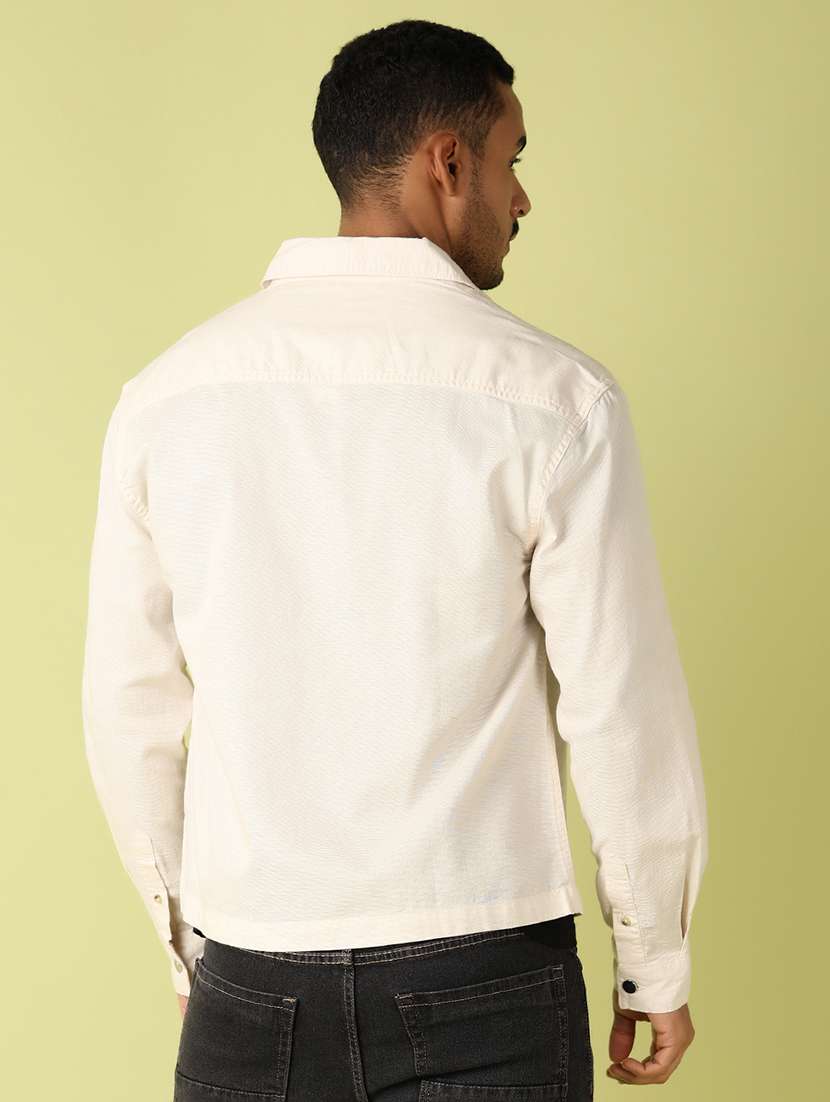 men long sleeves solid casual shirt - 21703818 -  Standard Image - 3