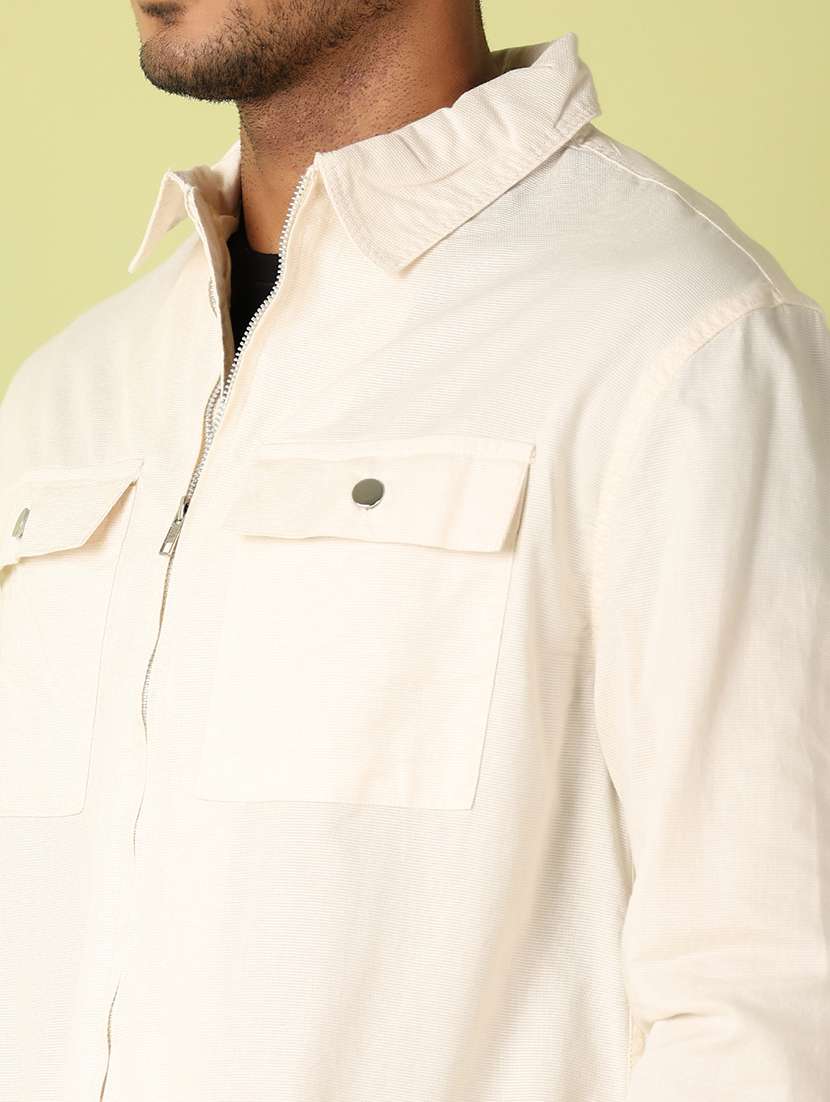 men long sleeves solid casual shirt - 21703818 -  Standard Image - 5