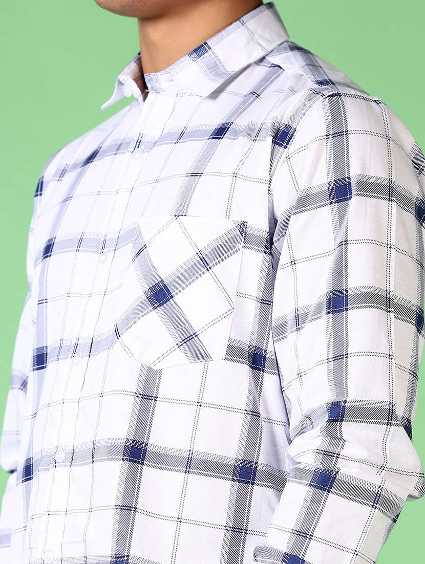 men long sleeves checkered casual shirt - 21703819 -  Standard Image - 5
