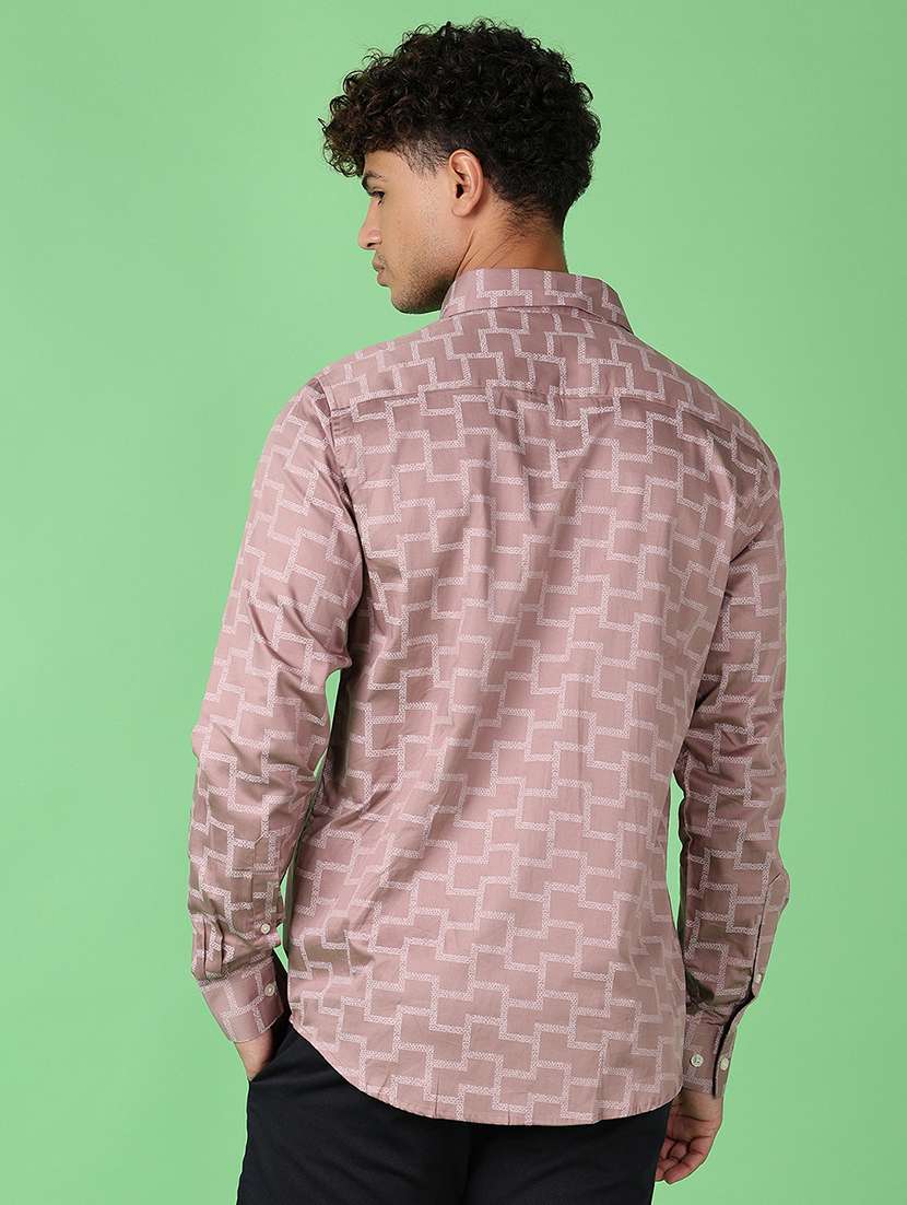 men long sleeves printed casual shirt - 21703821 -  Standard Image - 3