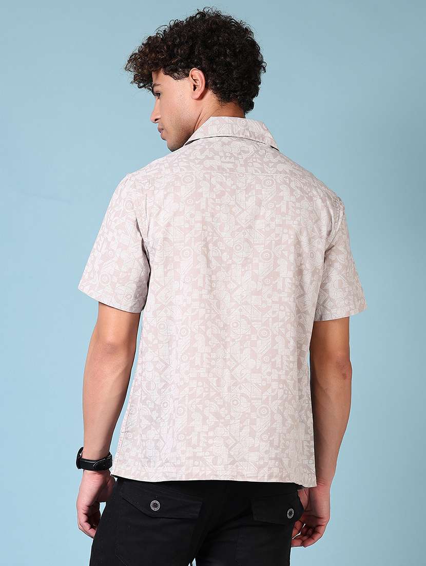 men short sleeves printed casual shirt - 21703827 - Standard Image - 3