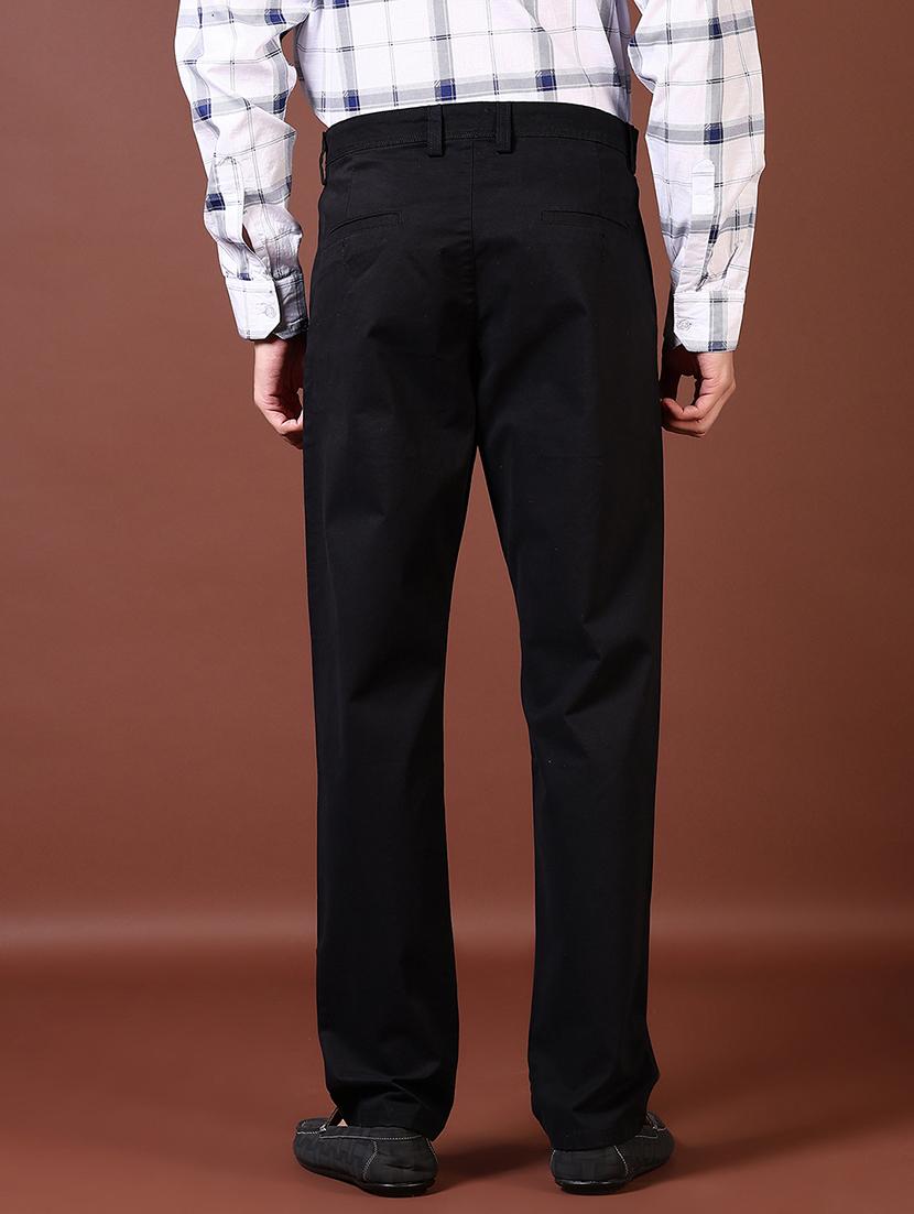 men mid rise solid flat front casual trouser - 21703842 - Standard Image - 3