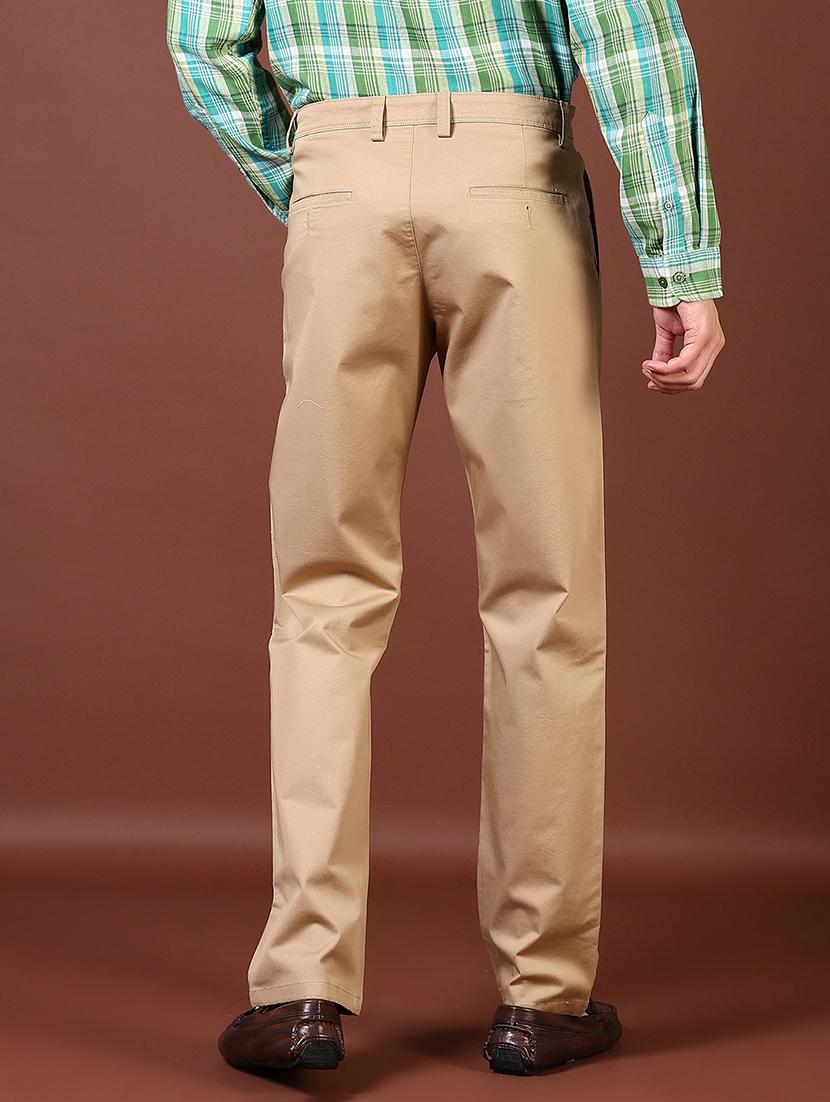 men mid rise solid flat front casual trouser - 21703843 - Standard Image - 3