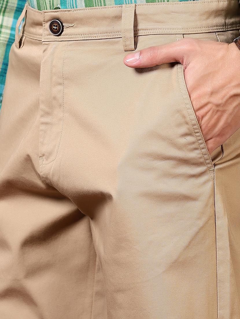 men mid rise solid flat front casual trouser - 21703843 - Standard Image - 5