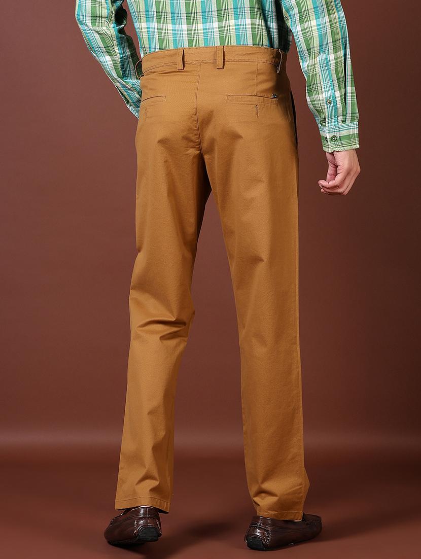 men mid rise solid flat front casual trouser - 21703845 - Standard Image - 3