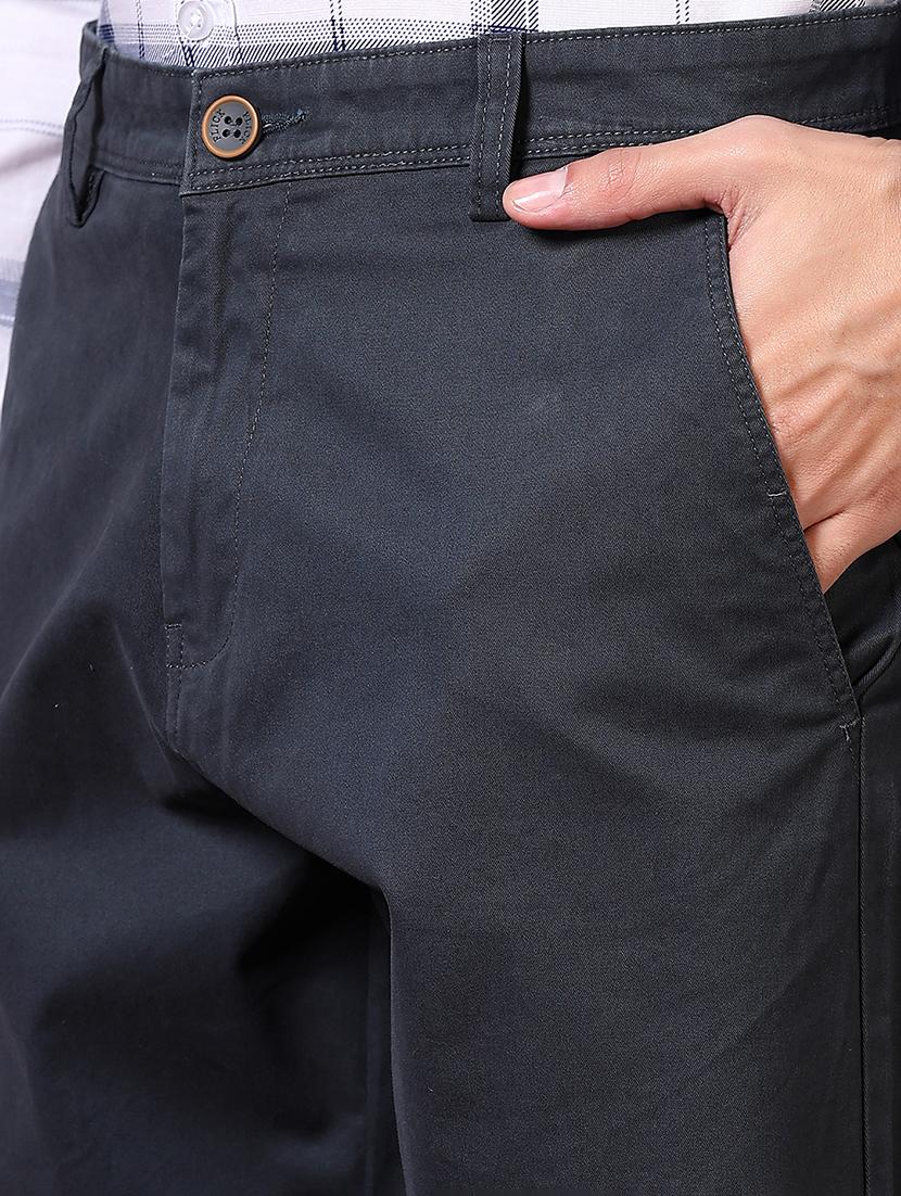 men mid rise solid flat front casual trouser - 21703846 - Standard Image - 5