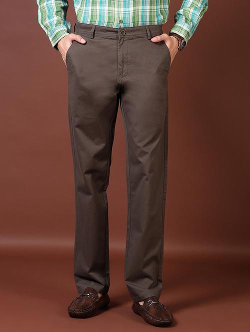 men mid rise solid chinos - 21703848 - Standard Image - 0