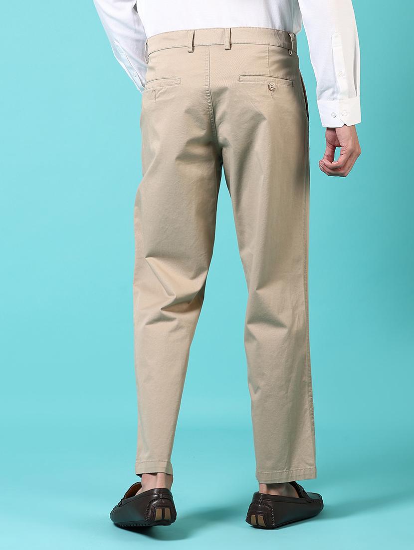men mid rise solid chinos - 21703852 - Standard Image - 3