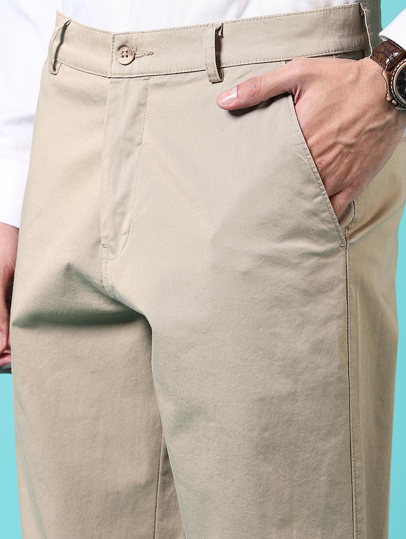 men mid rise solid chinos - 21703852 - Standard Image - 5