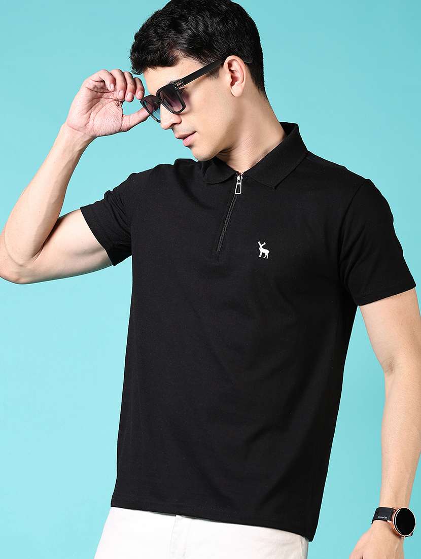 Men Short Sleeves Plain Polo T Shirt