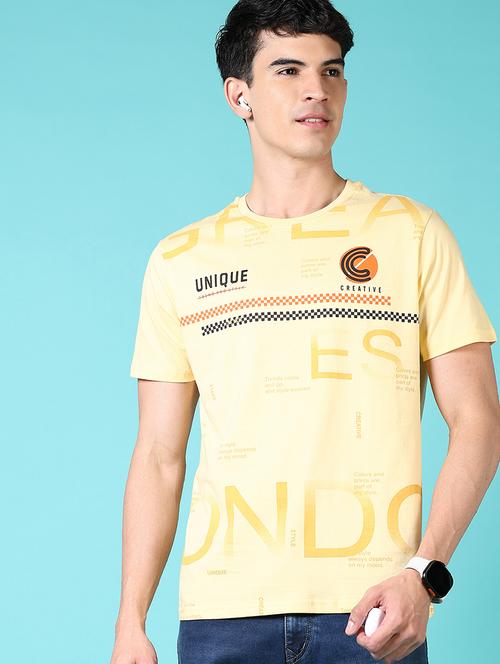 men round neck front print t-shirt - 21703872 -  Standard Image - 0