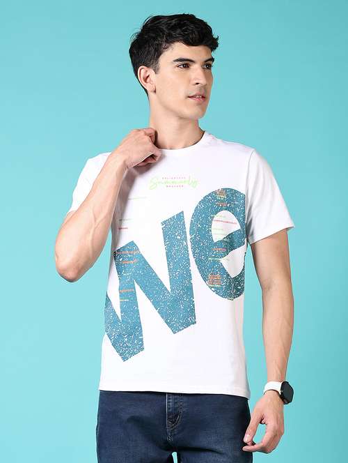 men round neck front print t-shirt - 21703873 -  Standard Image - 0