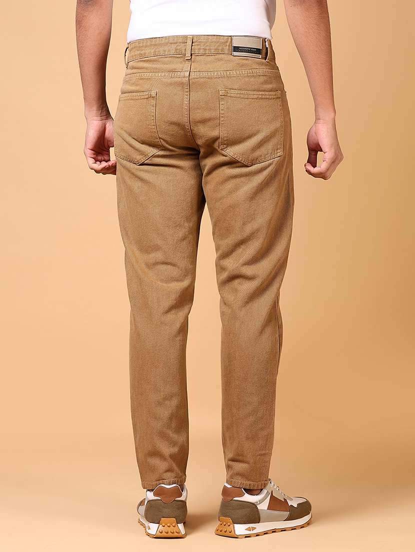 men mid rise straight fit plain denim jeans - 21703878 -  Standard Image - 3