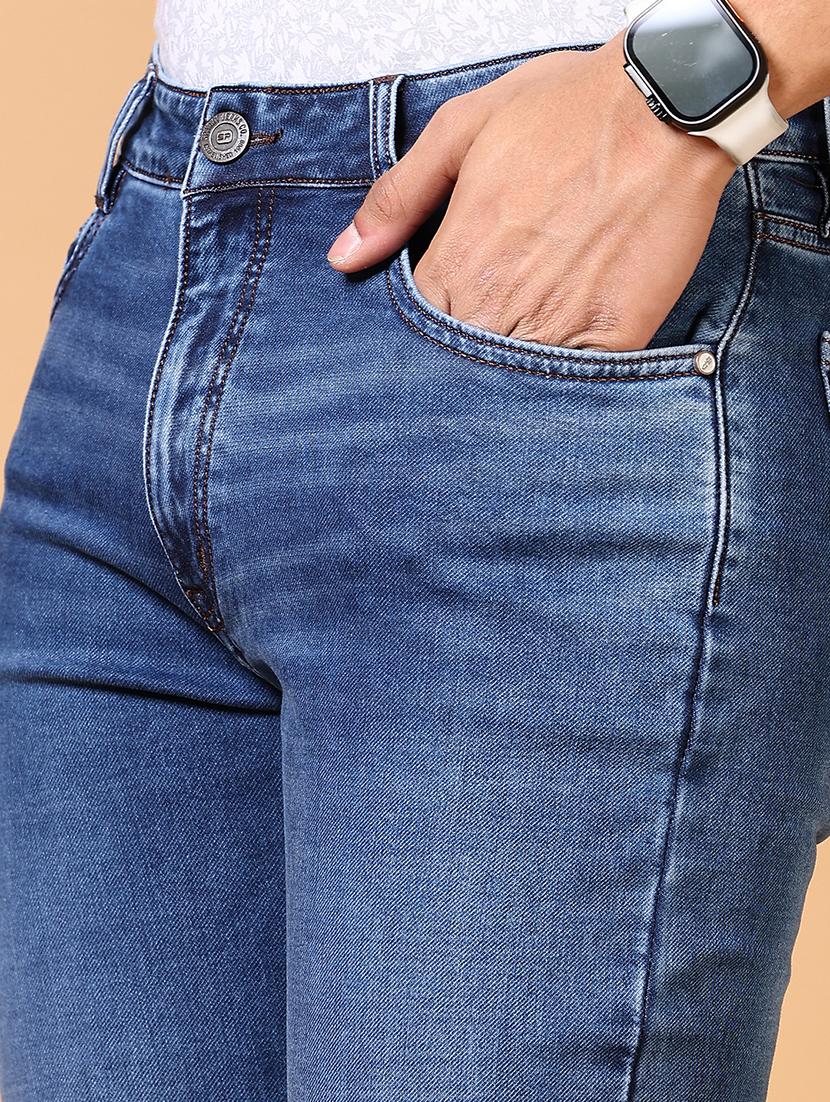 men mid rise plain straight fit jeans - 21703880 - Standard Image - 5