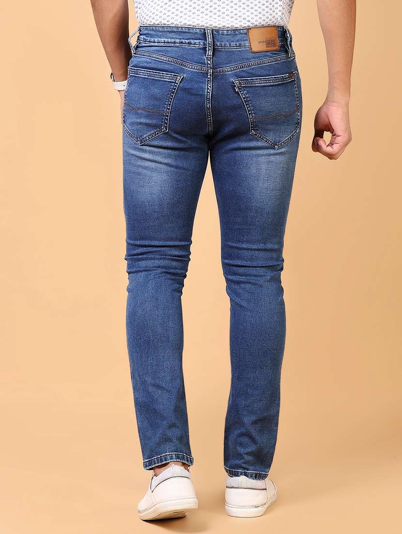 men mid rise plain straight fit jeans - 21703881 -  Standard Image - 3