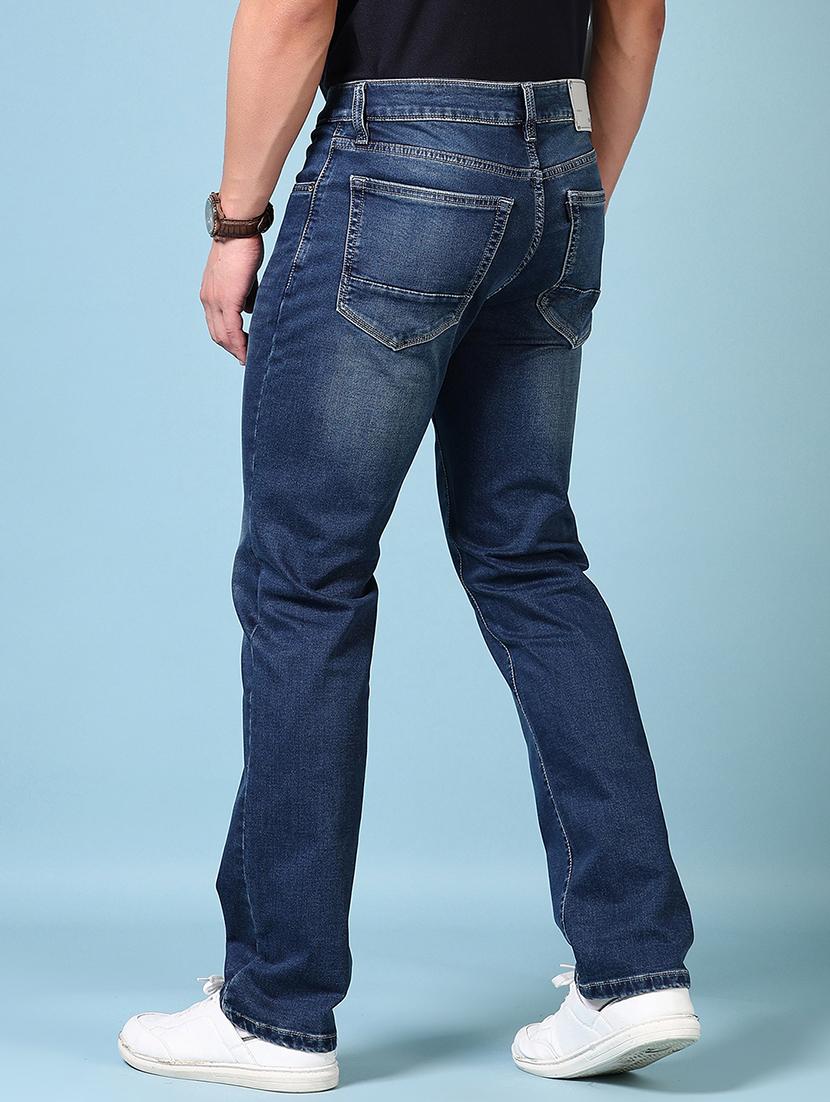 men mid rise plain straight fit jeans - 21703884 - Standard Image - 3