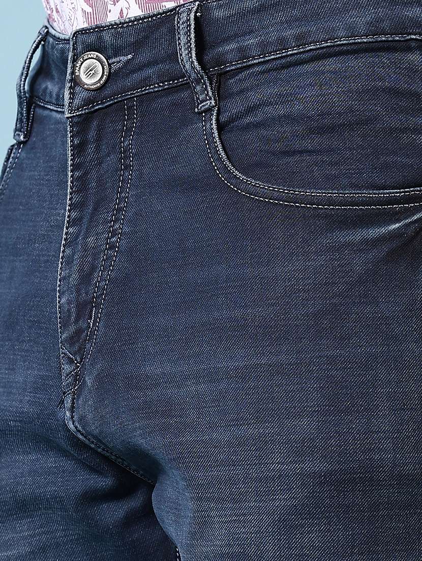 men mid rise plain slim fit jeans - 21703887 -  Standard Image - 5