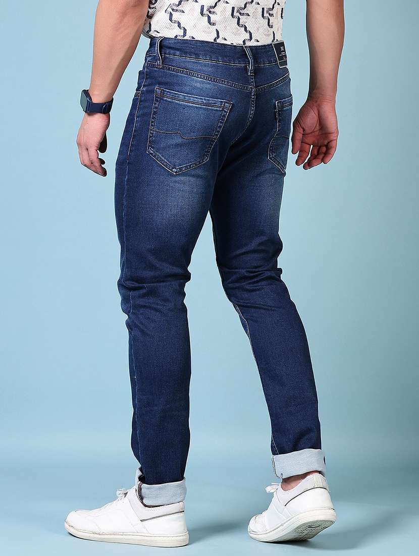 men mid rise plain slim fit jeans - 21703888 - Standard Image - 3