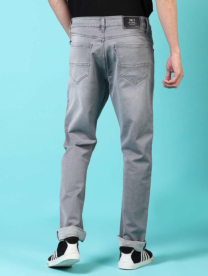 men mid rise solid slim fit jeans - 21703926 -  Standard Image - 3