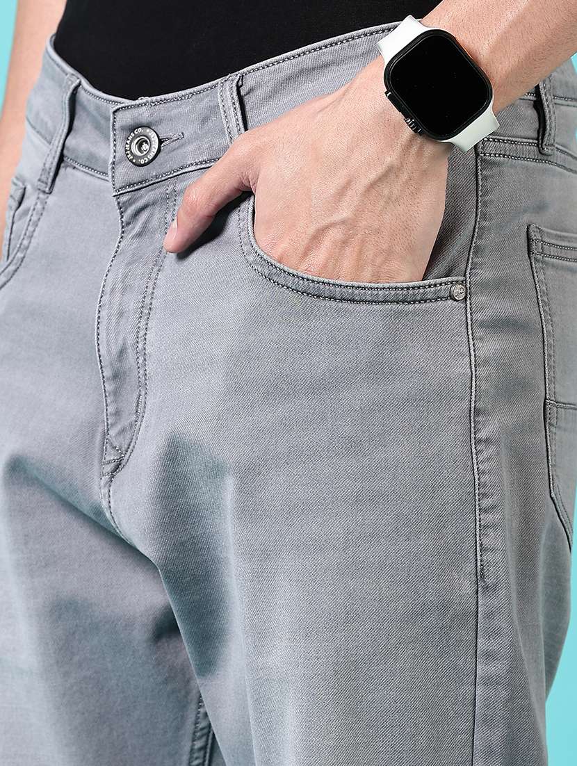 men mid rise solid slim fit jeans - 21703926 -  Standard Image - 5