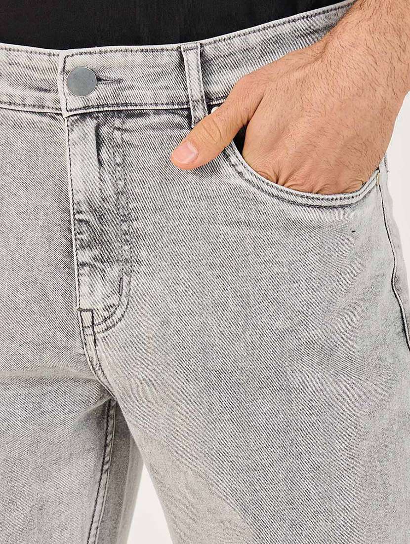 men mid rise plain slim fit jeans - 21703941 -  Standard Image - 3