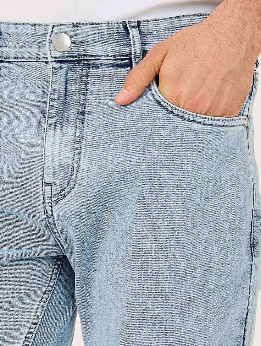 men mid rise plain slim fit jeans - 21703942 - Standard Image - 3