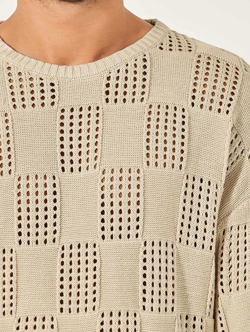 men long sleeves self design pullover - 21703955 -  Standard Image - 3