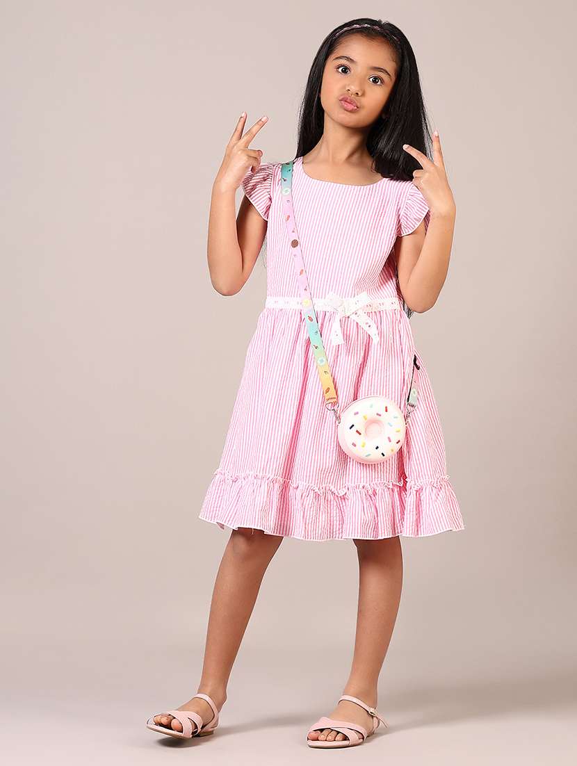 Girls Striped Cotton Frock