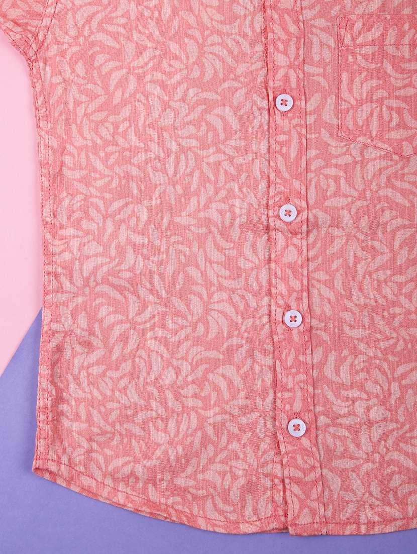 boys pink floral printed short sleeve shirt - 21704096 - Standard Image - 3