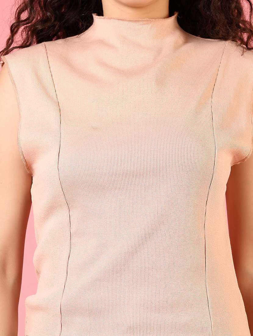 women solid mock neck sleeveless top - 21704103 -  Standard Image - 3