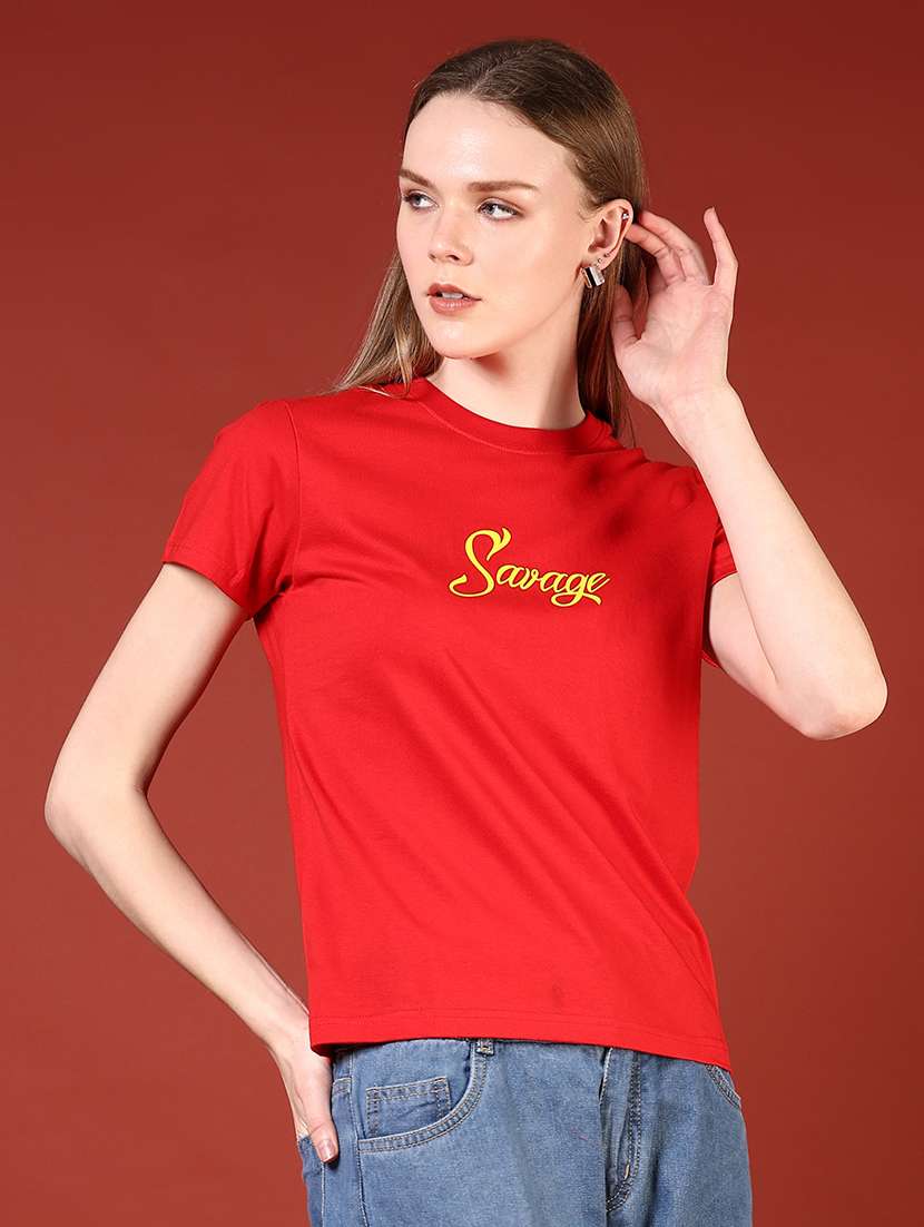 women printed short sleeves regular t-shirt - 21704104 -  Standard Image - 5