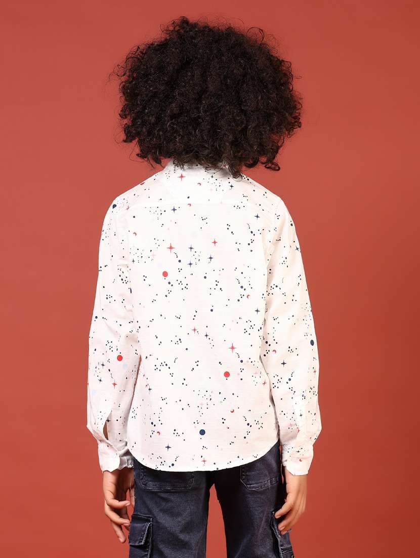 boys printed mandarin neck long sleeves  shirt - 21704387 -  Standard Image - 3