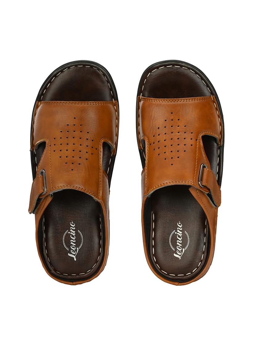 men tan slip on sandal - 21704394 - Standard Image - 3