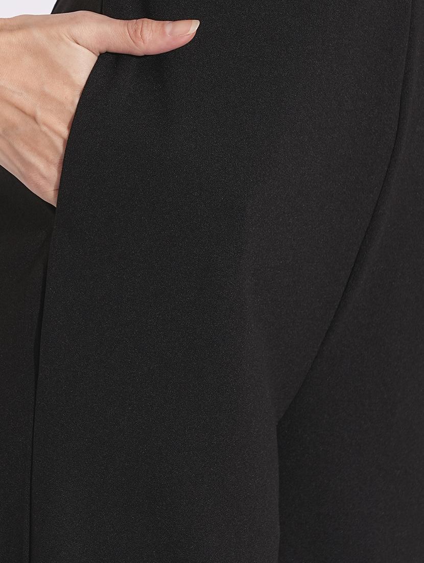 globus women black twisted pleated detail keyhole halter neck wide leg workwear jumpsuit - 21704479 - Standard Image - 5