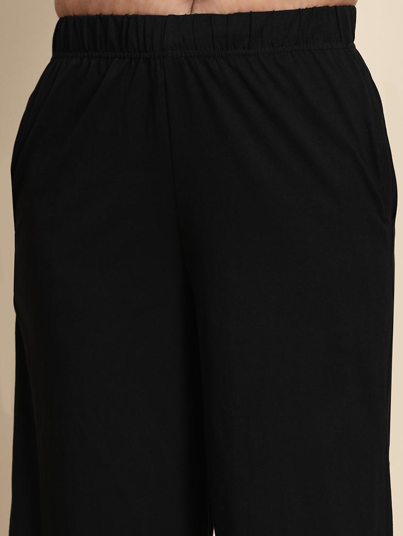 women mid rise solid straight palazzo - 21704652 - Standard Image - 5